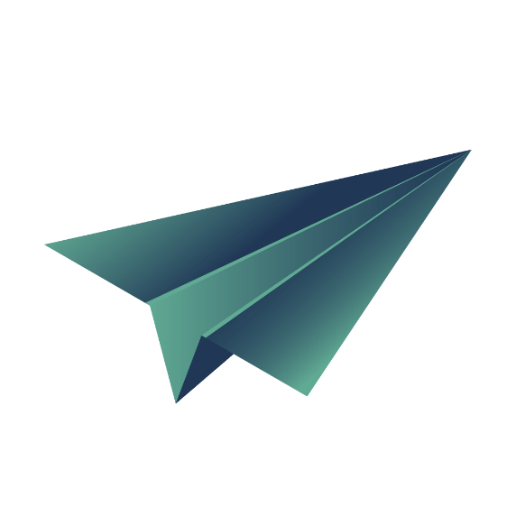 Illustration of green paper plane